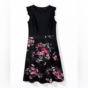 🖤 NWT! Floral Sleeveless Ruffle Dress
